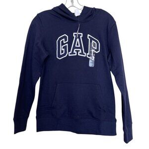GAP Hoodie Sweatshirt Womens Size XS‎ Blue Embroidered Long Sleeve Hooded